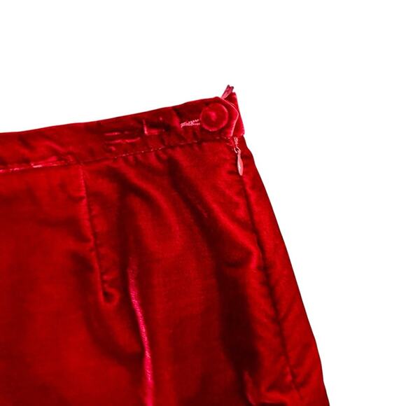 Vintage 90s Moschino Cheap & Chic Red Velvet Skirt Academia Holiday Christmas 10 - Picture 5 of 11
